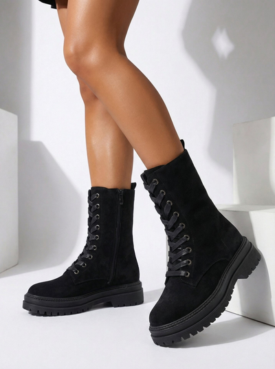 Női öko velúr worker stílusú bokacsizma Molistea