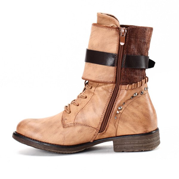 Oryginalne botki - kolor camel - Obuwie