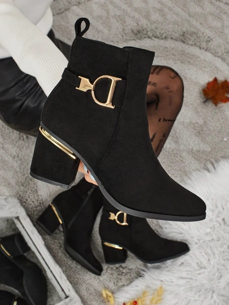 Calyssa női öko velúr bokacsizma vastag sarokkal