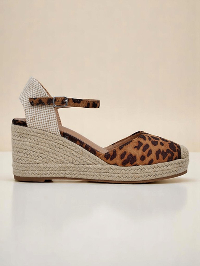 Aurelia Leopard Royalfashion női éksarkú cipő öko-bőr teve