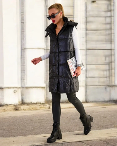 Royalfashion Hosszú női mellény varrással
