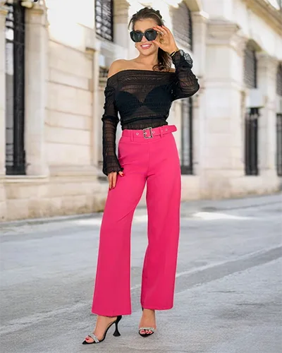 Royalfashion Női széles szövetnadrág