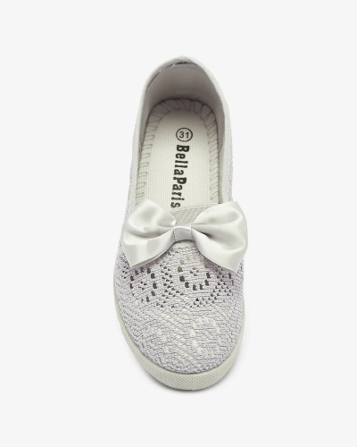 Lányok szürke slip on tornacipő masnival Sweet Life - Lábbeli