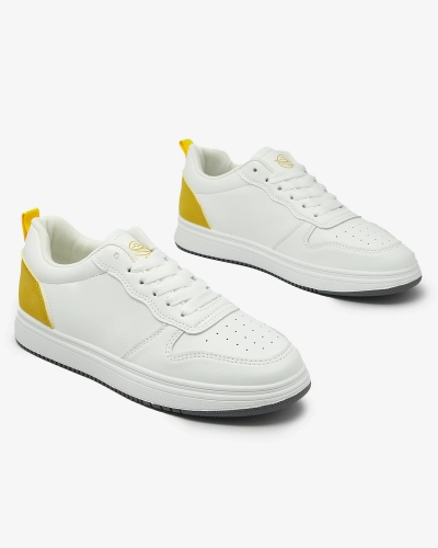 Royalfashion Fehér és sárga klasszikus sportcipő Colorburst Classics