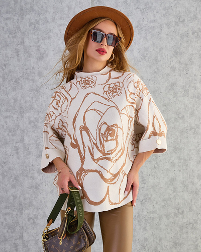 Royalfashion női vékony print pulóver