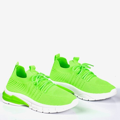 Neonowe zielone sportowe buty damskie Brighton - Obuwie