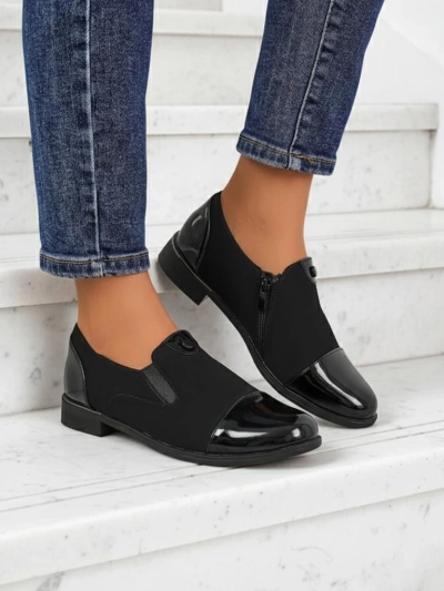 Aurelia Nero – elegáns női Royalfashion félcipő matt bőrből