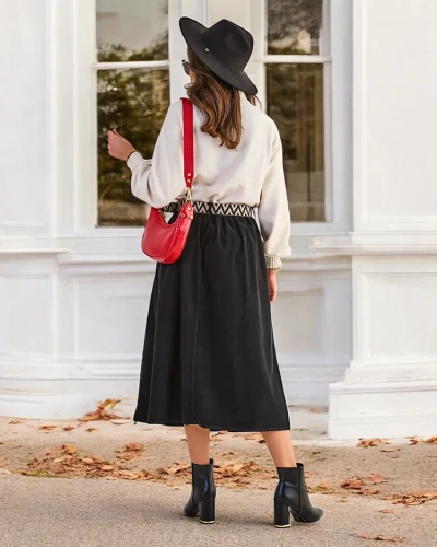 Royalfashion Női midi szoknya a' la bársony