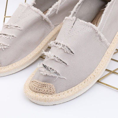 OUTLET Szürke női espadrillák kivágással Riev - Lábbeli