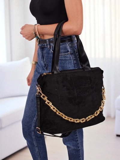 Női shopper táska öko + velúr Azure Veil