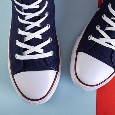 Sötétkék férfi magas sarkú cipő Huliwer - Lábbeli