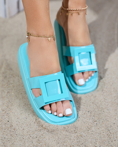 Női mentás papucs Zegor-dísszel - Lábbeli