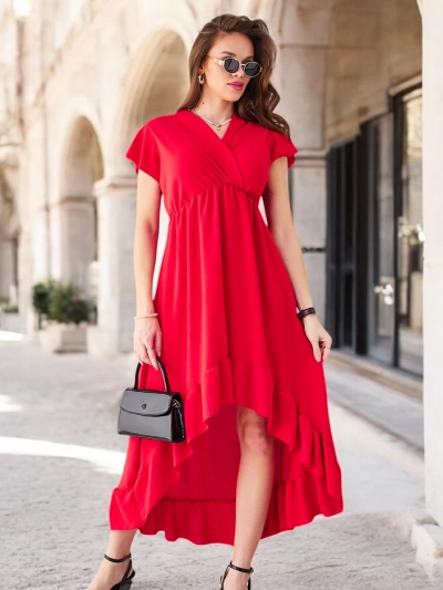 Royalfashion Női midi ruha aszimmetrikus szegéllyel