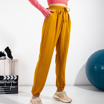 Női mustár bő rakománynadrág - Ruházat