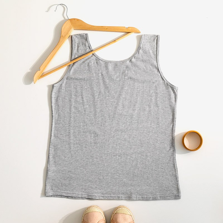 Női sötétszürke pántos felső - ruházat