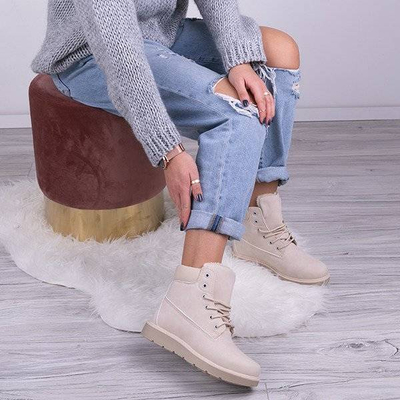 OUTLET Legyen boldog, bézs színű, szigetelt túracipő - Lábbeli