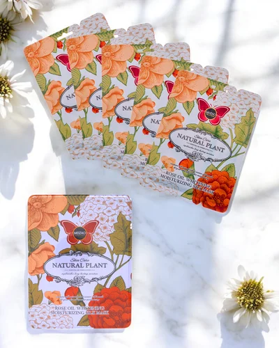 Természetes növény - Szérum készlet ceramidokkal és 6g+36g rózsás maszk x 10 db