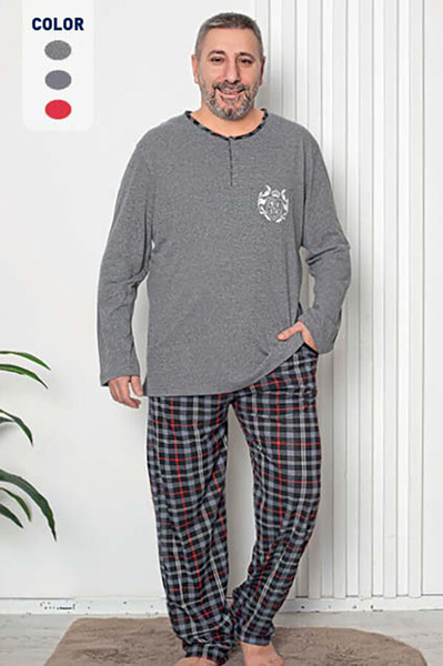 Royalfashion Férfi sötétszürke pizsama