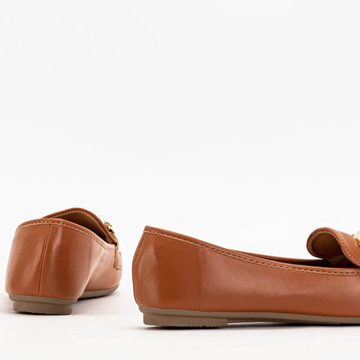 OUTLET Barna női mokaszin Pyolens díszítéssel - Lábbeli