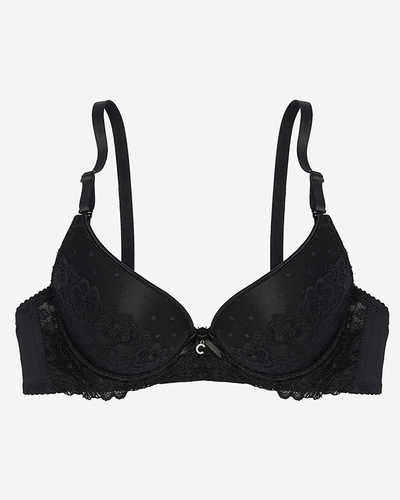 Fekete női melltartó csipkével díszítve - Fehérnemű