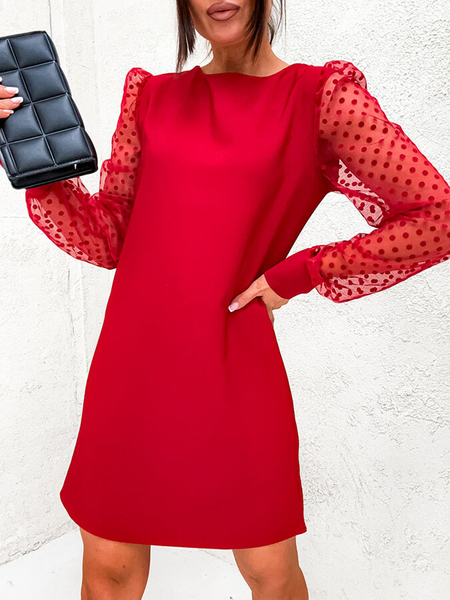 Royalfashion Klasszikus női térdig érő ruha piros színben