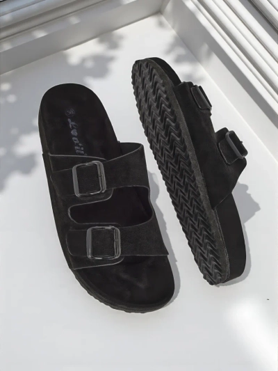 Royalfashion Női öko velúr papucs csatokkal Bella Duo