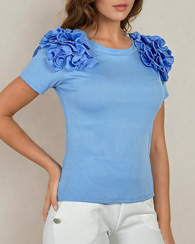 Royalfashion Fitted női bordázott blúz