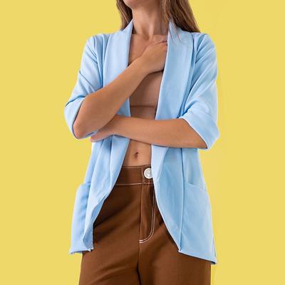 Női kék köpeny rögzítés nélkül - Ruházat