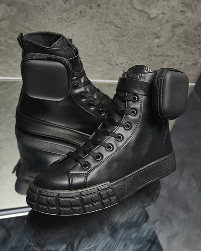 Fekete női sportcipő tasakkal Efiffe- Footwear