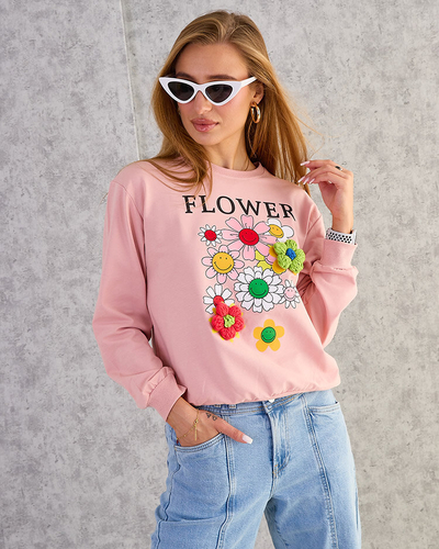 Royalfashion Női pamut vékony nyomtatott pulóver