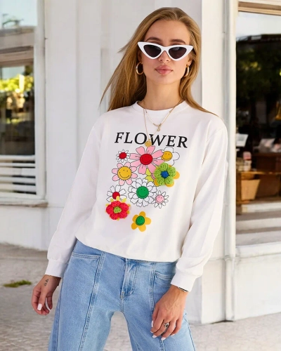 Royalfashion Női pamut vékony printes pulóver