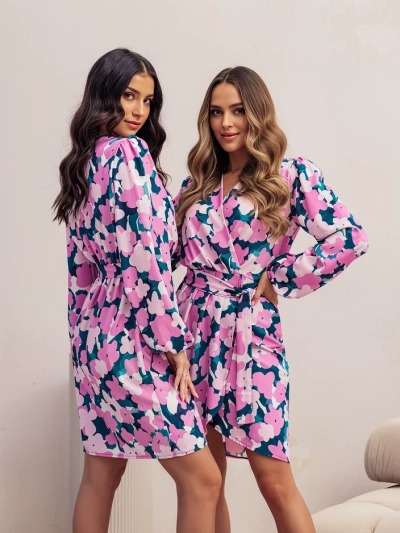 Royalfashion Női térdihosszig érő ruha virágmintával