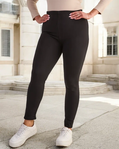 Fekete klasszikus női leggings szigeteléssel PLUSZ MÉRET - Ruházat