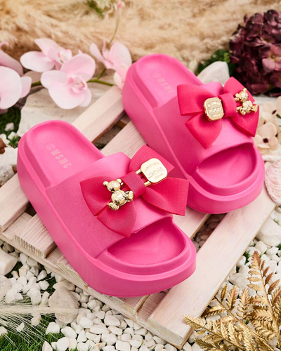 Royalfashion Női gumi flip-flop díszes masnival Apis