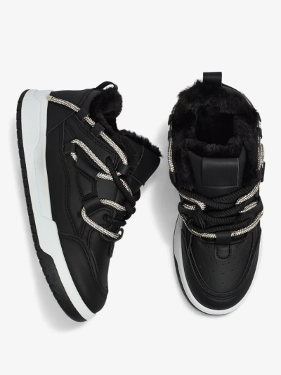 Luna Női Fekete Öko Bőr Sneakerek Mindennapi Használatra