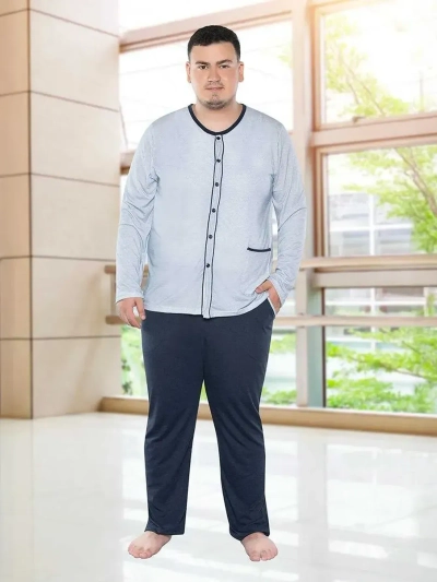 Royalfashion Pamut férfi pizsama NAGY MÉRET