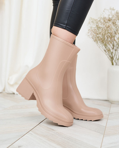 Royalfashion Bézs matt női wellingtons a'la csizma Tentiris