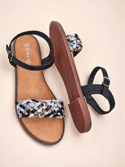 Royalfashion Női lapos talpú ColorStrap szandál