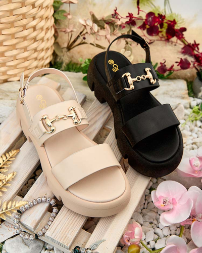 Royalfashion Női ökobőr platform szandál Avemil
