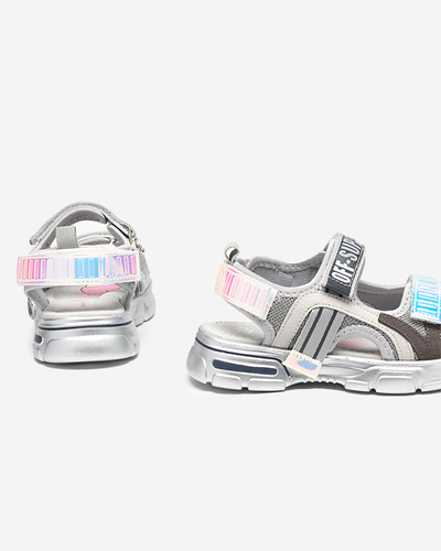 Szürke lány szandál holografikus betétekkel a Heilol - Footwear cégtől