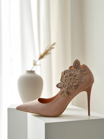 Royalfashion Női tűsarkú cipő virágokkal Sollabe