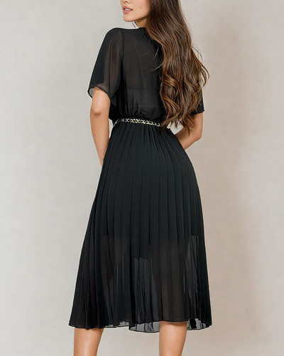 Royalfashion női pliszírozott midi ruha