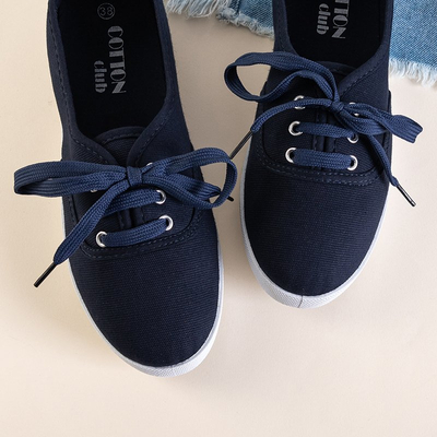 Ramonda női sötétkék cipő fűzővel - cipő