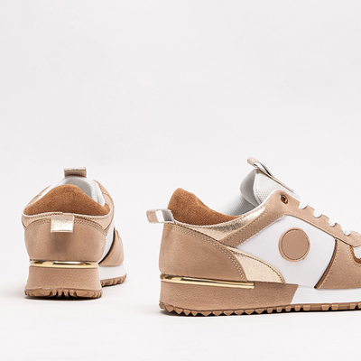 Női bézs és barna sportcipő csillogó Tenetika - Lábbeli