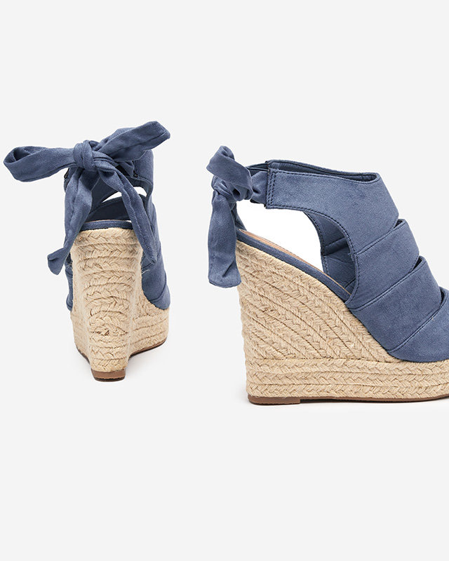 OUTLET Kék öko velúr női szandál éken Evofi - Lábbeli