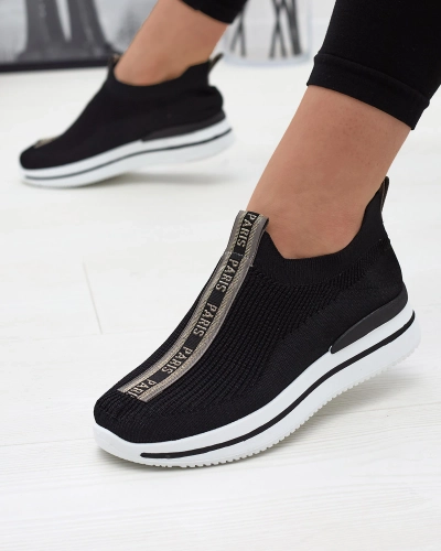 Női sportcipő fekete betűs felirattal Cerppa- Footwear