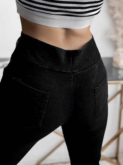 Fekete női teggings nadrág- Ruházat