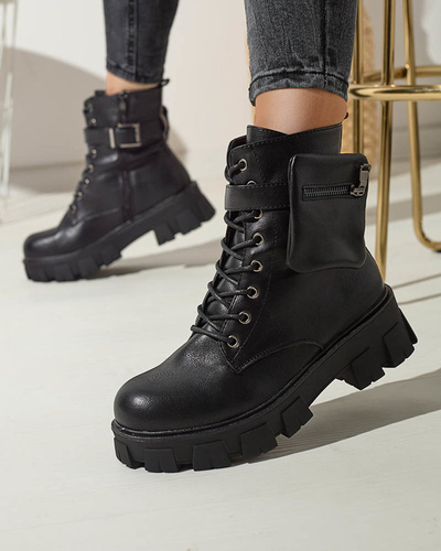 OUTLET Fekete női bagger csizma tasakkal Feffle- Footwear