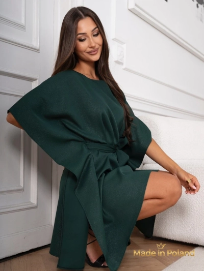 Serena zöld ruha övvel és kimonó ujjakkal - Elegancia és kényelem