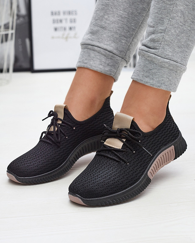 Fekete női sportcipő barna betéttel Keteti - Lábbeli